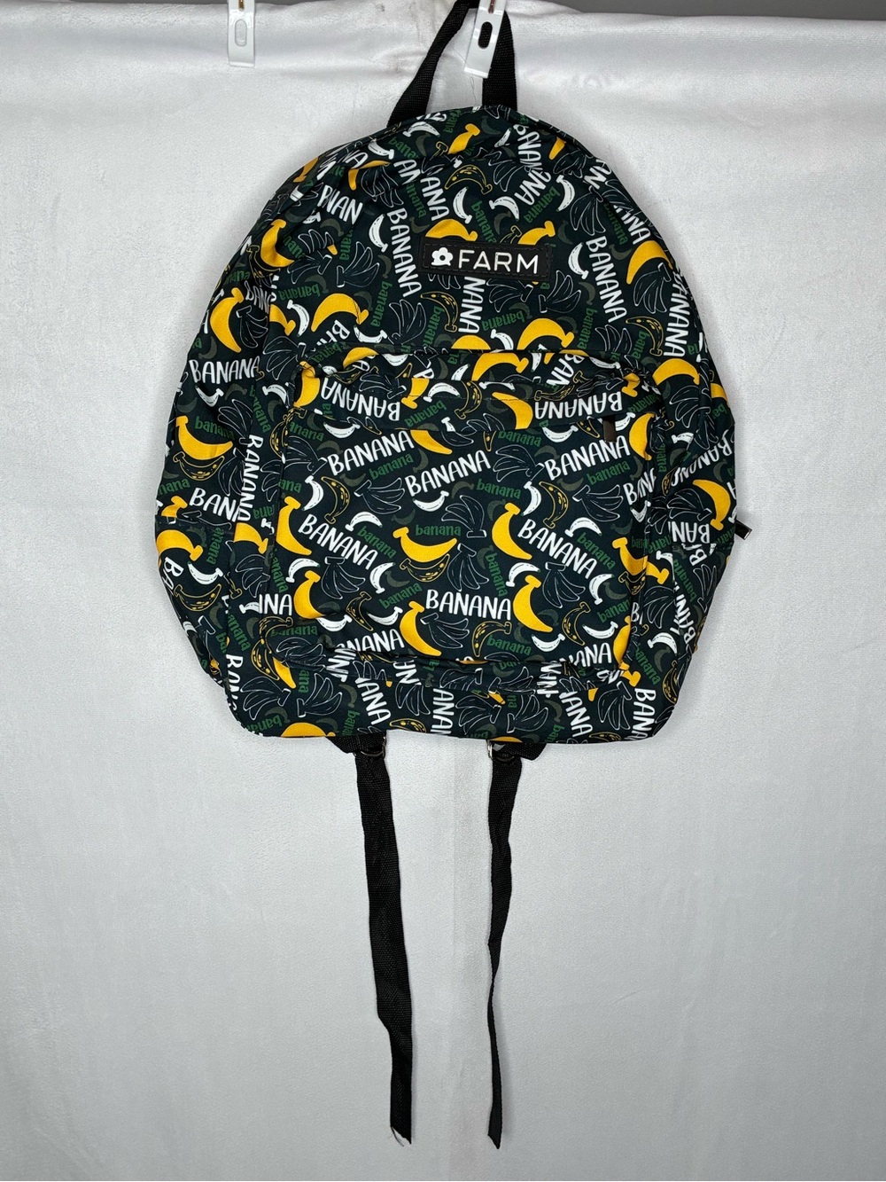 NWOT Farm Rio Banana Print Backpack - Black & Yellow